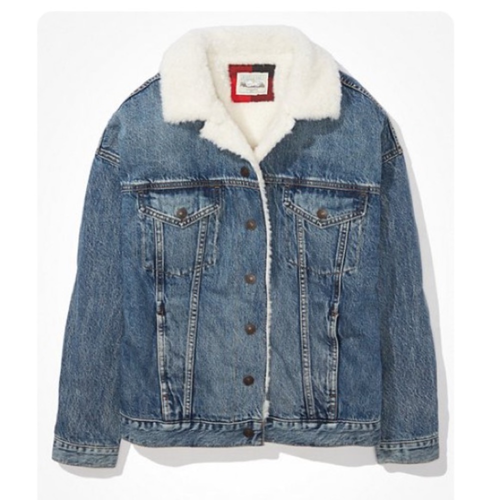 NWOT American Eagle Sherpa jean jacket